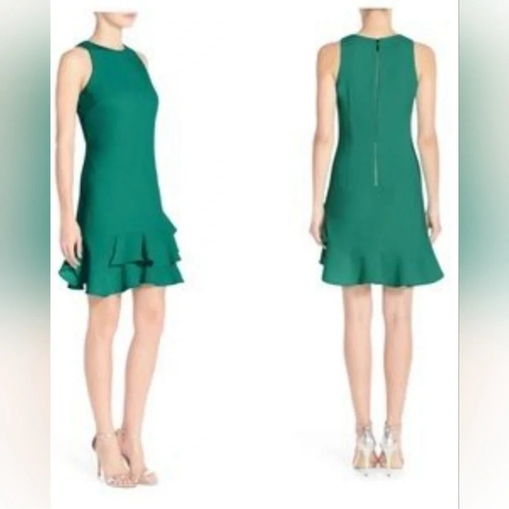 Emerald Ruffle Hem Dress - Picture 3 of 8